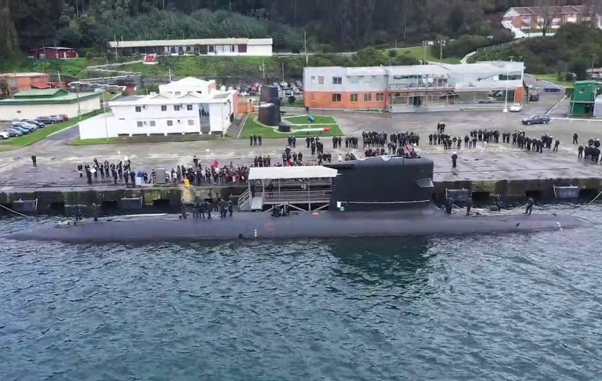 Submarino SS 22 General Carrera en la base naval Talcahuano Imagen Armada de Chile